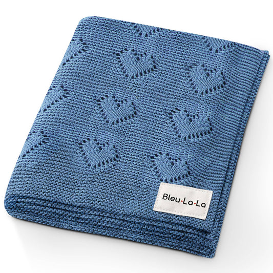 100% Luxury Cotton - Heart: Denim Blue