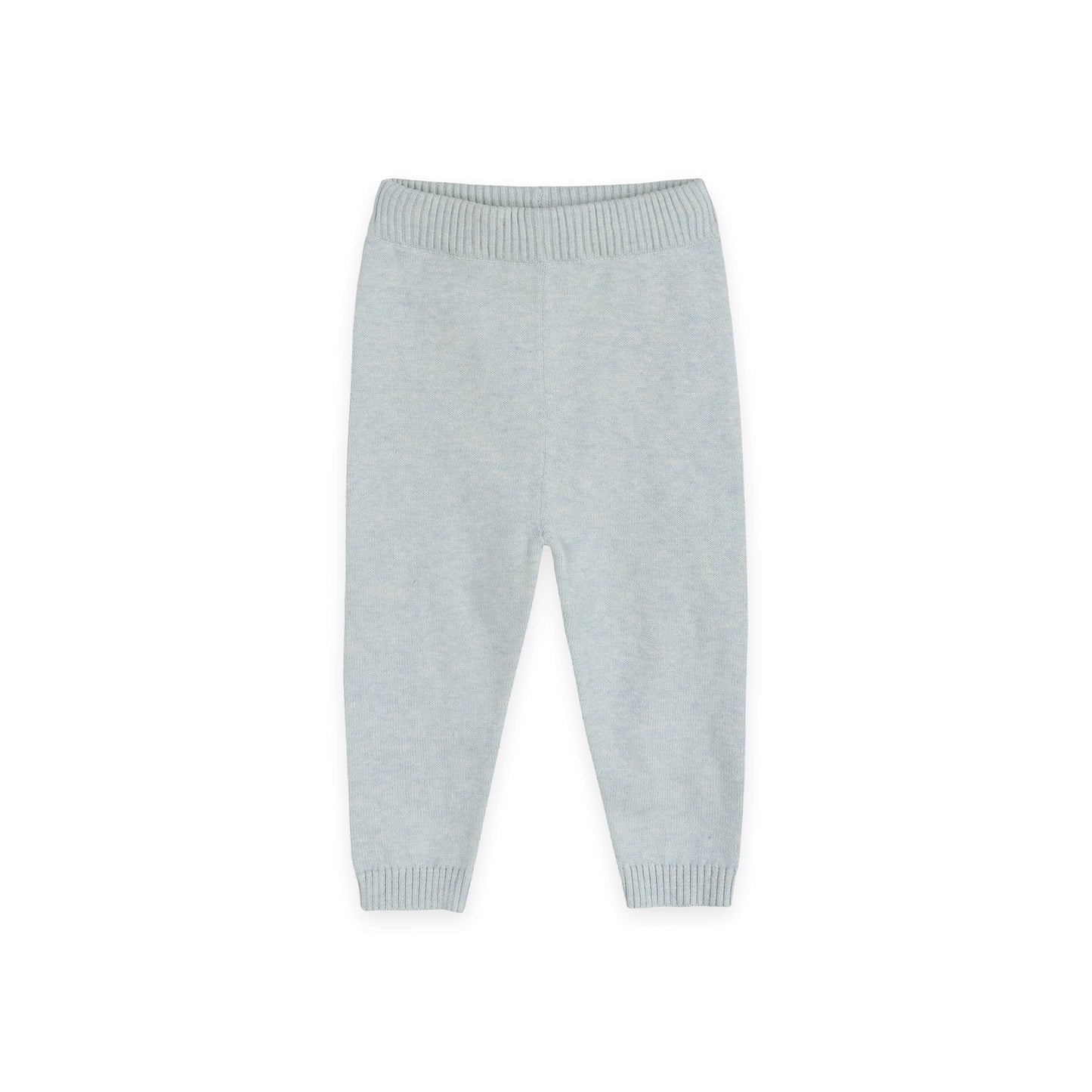 Airplane Applique Baby Knit Pullover & Pant Set (Organic): Blue Heather / 6-12M