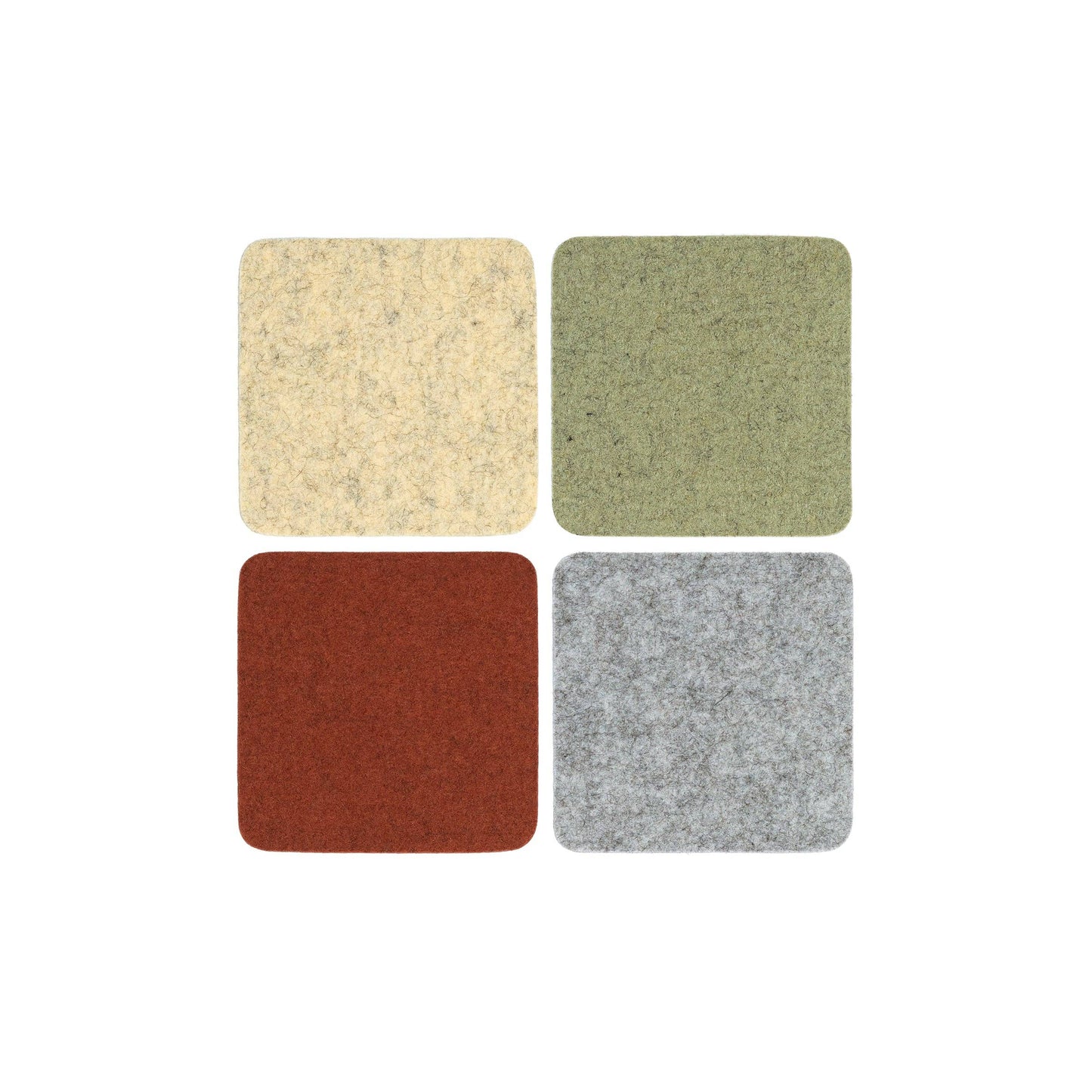 Bierfilzl Merino Wool Felt Square Coaster Multi 4 Pack: Ikebana