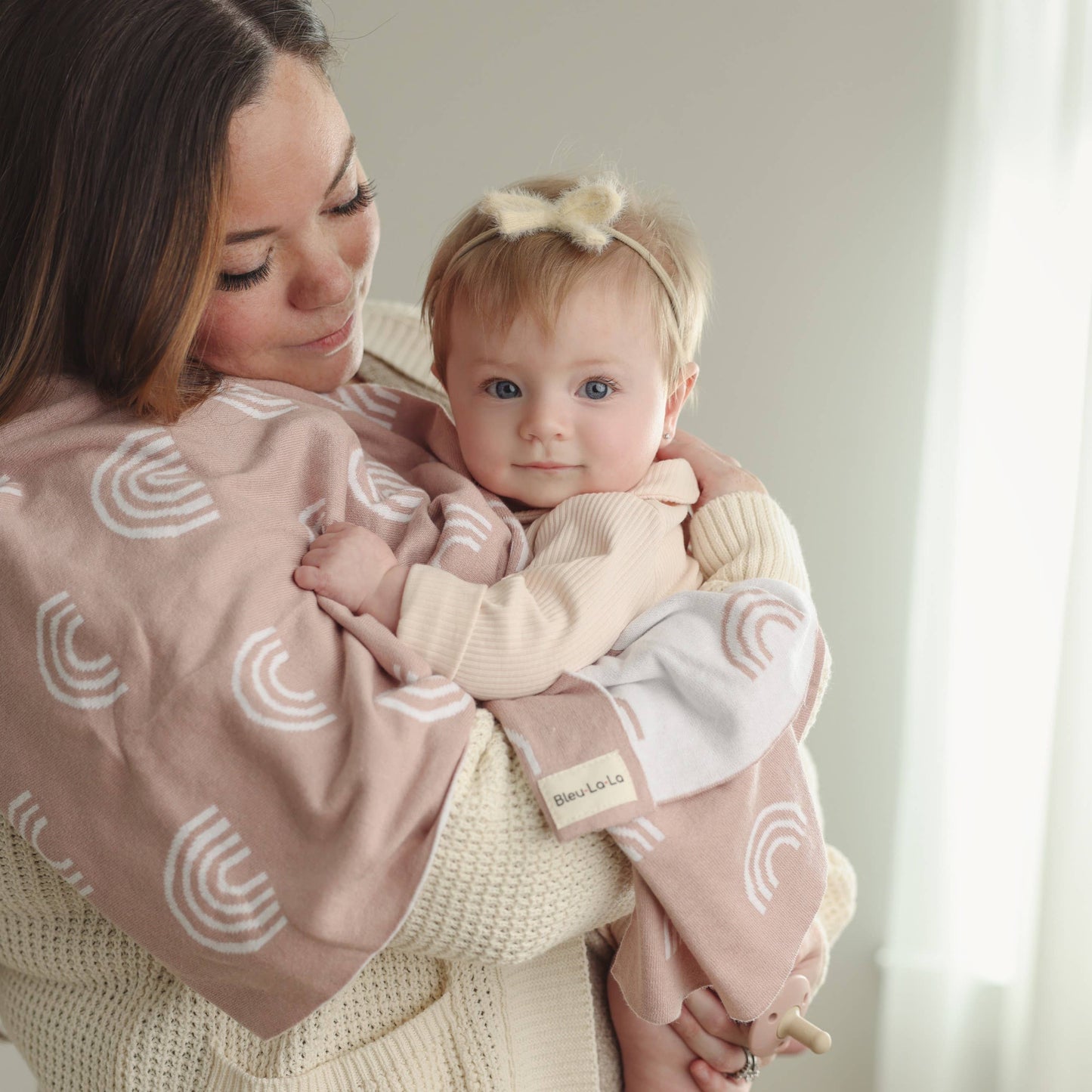 Receiving Baby Blanket - Rainbow: Pink