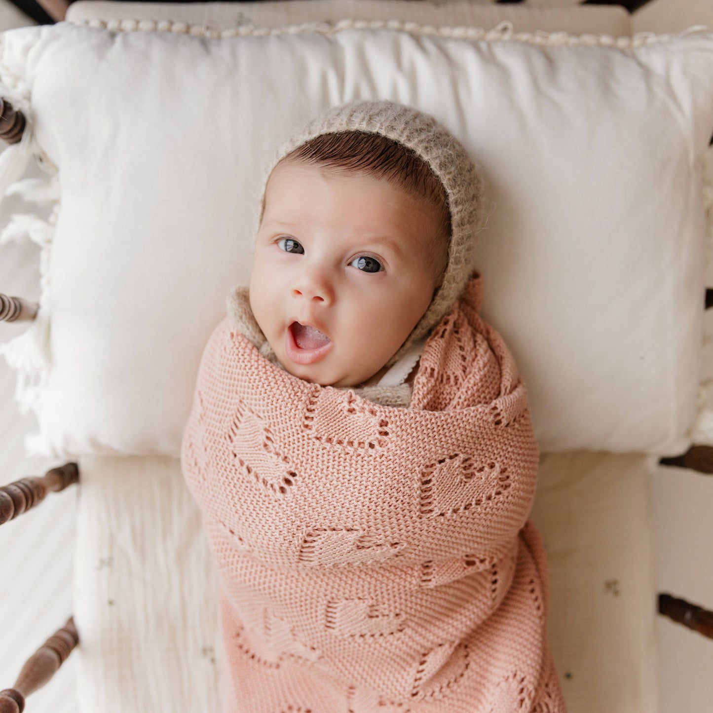 Baby Blanket - Heart: Taupe