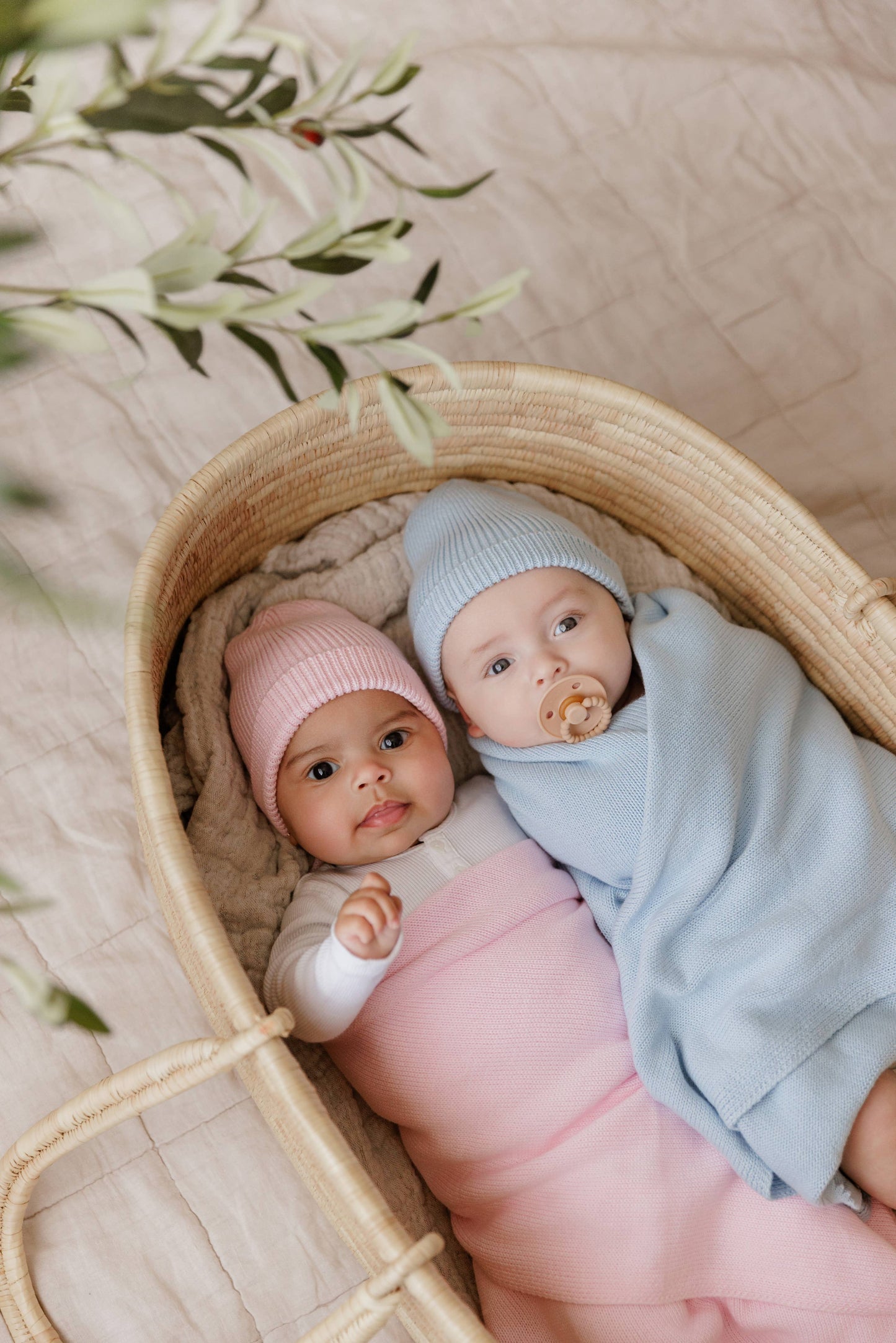 Blanket + Hat Boxed Gift Set: Blush Pink