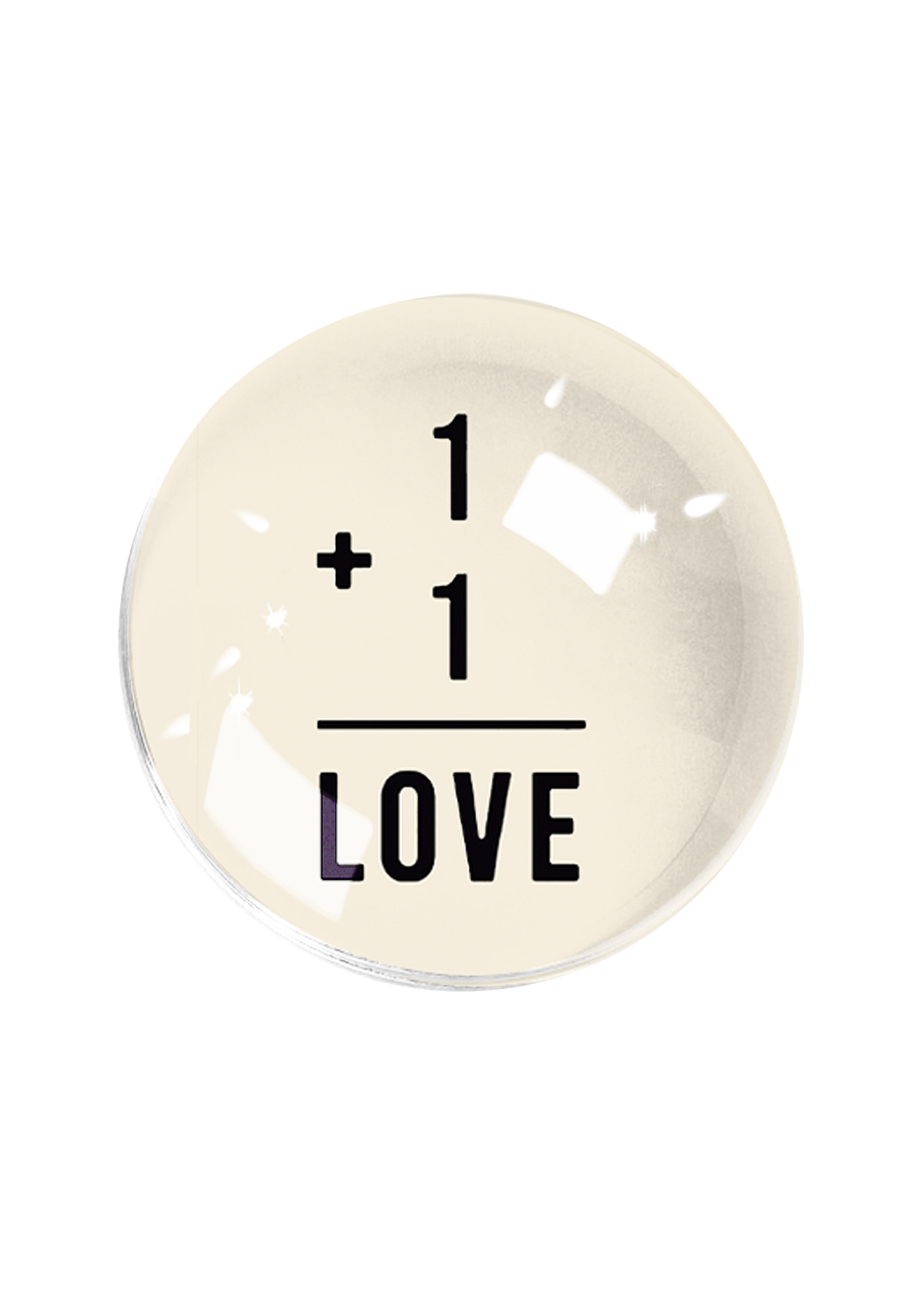Ben's Garden 1 + 1 = Love Crystal Dome Paperweight
