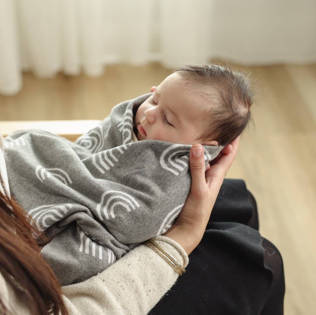 Receiving Baby Blanket - Rainbow: Pink