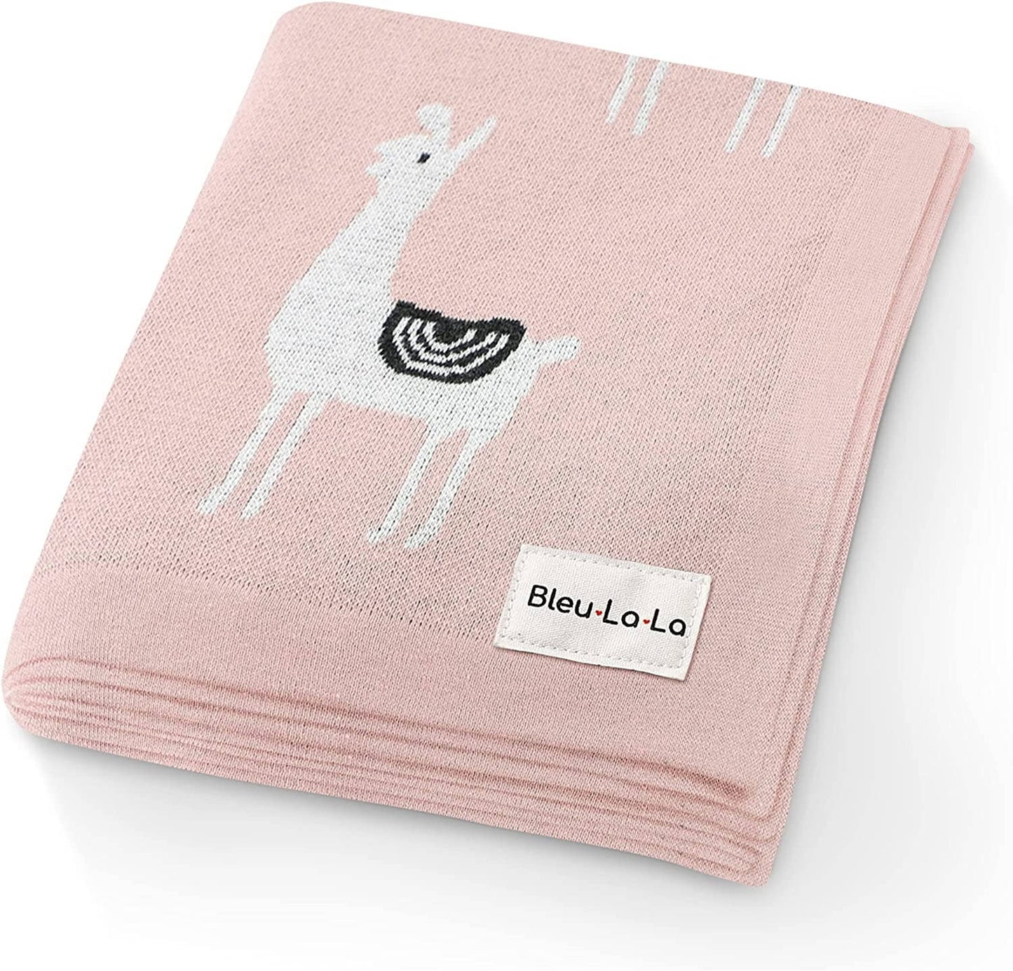 100% Luxury Cotton Swaddle Receiving Baby Blanket - Llama: Grey