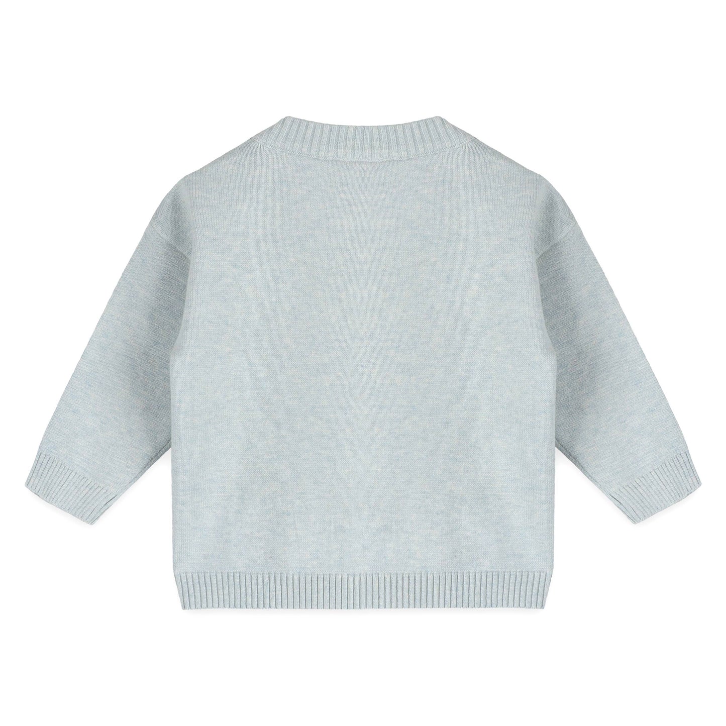 Airplane Applique Baby Knit Pullover & Pant Set (Organic): Blue Heather / 3-6M
