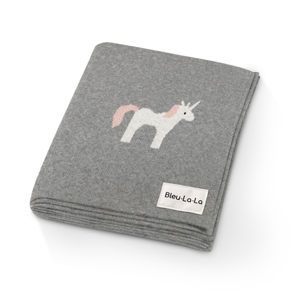 100% Luxury Cotton Swaddle Receiving Baby Blanket - Unicorn: Sage