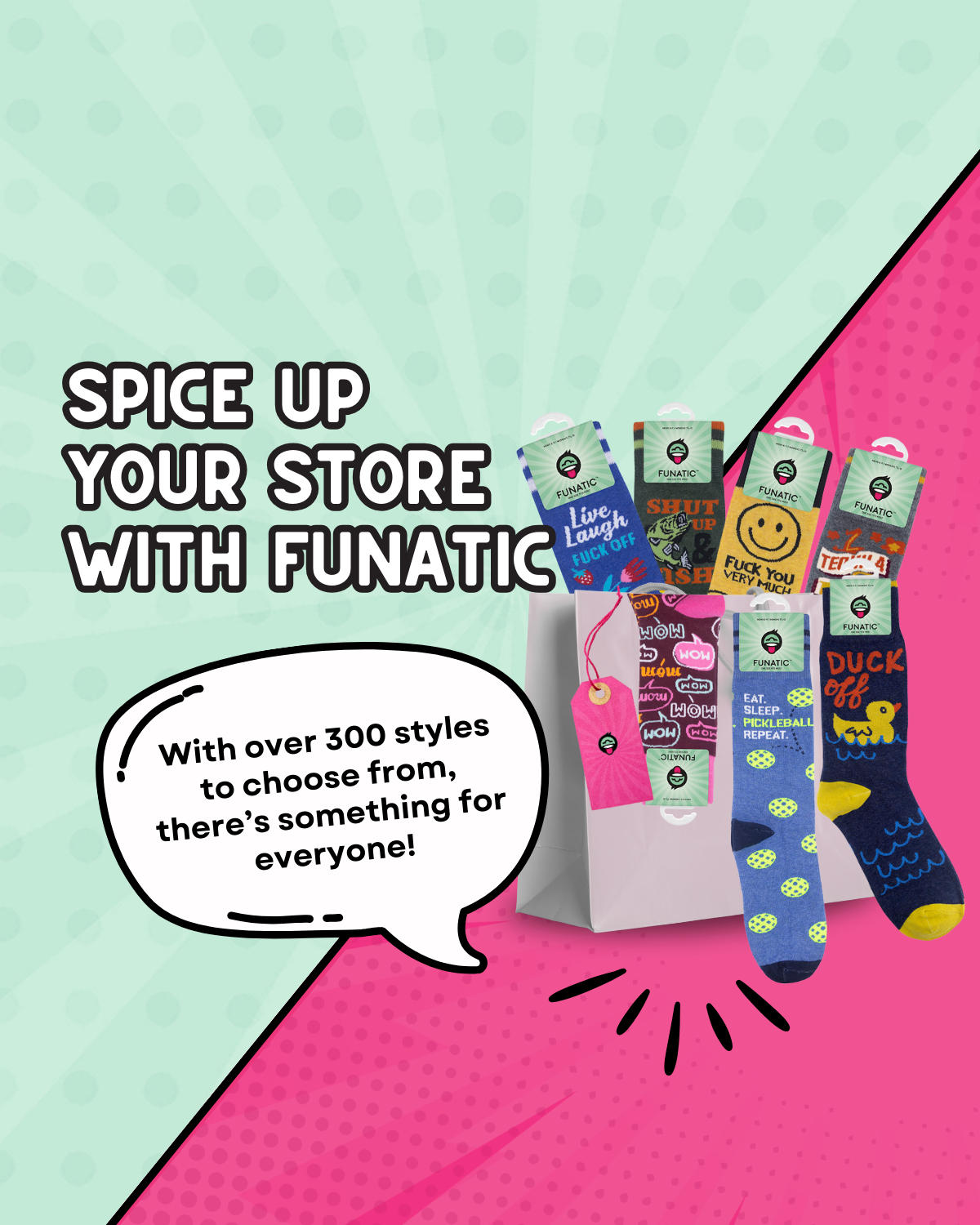 Live, Laugh, Fuck Off Socks | Funny | Funatic