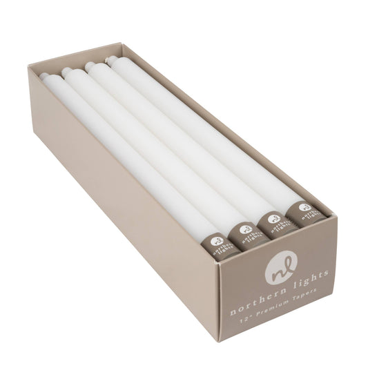 12" Tapers - 12pc Box: Pure White