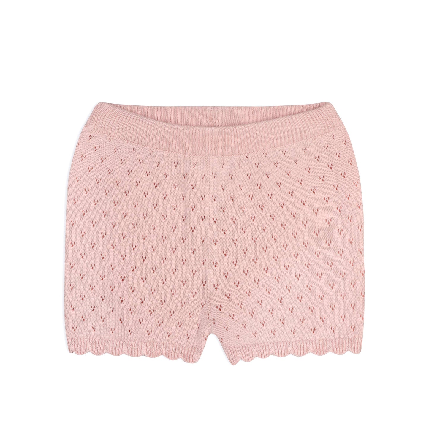 Emily Pointelle Baby Shirt & Shorts Set (Organic Cotton): Baby Pink / 12-18M