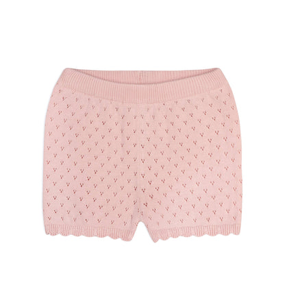Emily Pointelle Baby Shirt & Shorts Set (Organic Cotton): Baby Pink / 12-18M