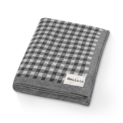 100% Luxury Cotton Swaddle Receiving Baby Blanket - Plaid: Beige