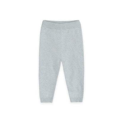 Airplane Applique Baby Knit Pullover & Pant Set (Organic): Blue Heather / 12-18M