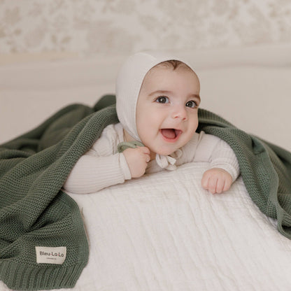 100% Organic Luxury Cotton Swaddle Receiving Baby Blanket: Colbalt