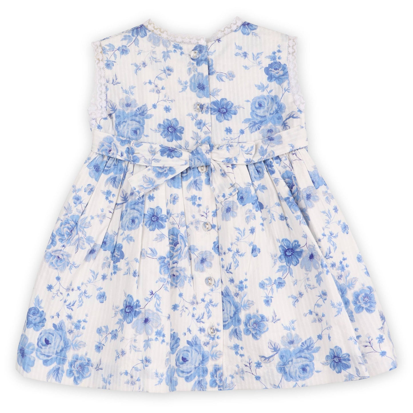 Smocked Baby Dress + Bloomer Blue Floral / 12-18M