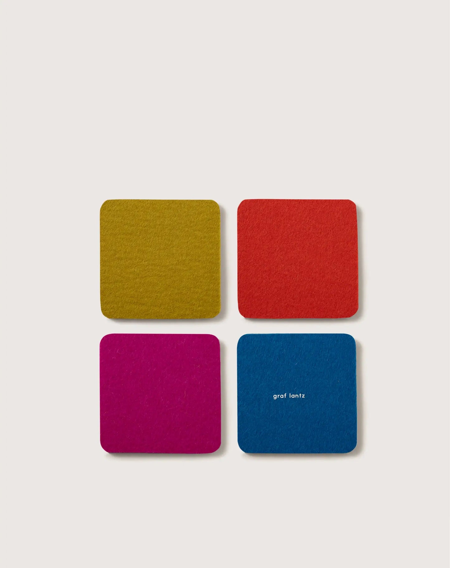 Bierfilzl Merino Wool Felt Sqaure Coaster Multi 4 Pack: Electric