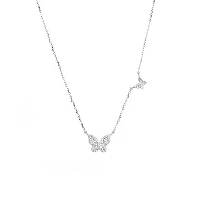 Sterling double butterfly necklace: Sterling silver
