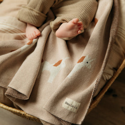 100% Luxury Cotton Swaddle Receiving Baby Blanket - Unicorn: Sage