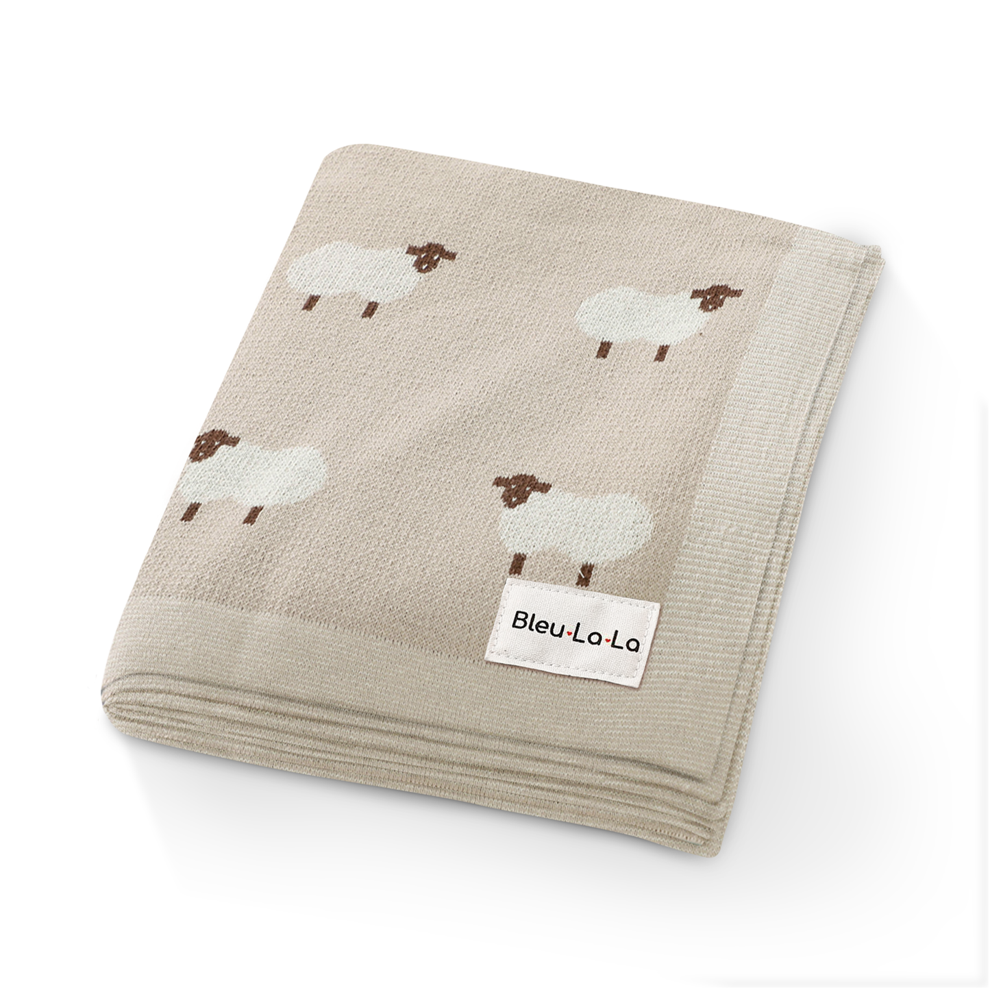 100% Luxury Cotton Swaddle Receiving Baby Blanket - Sheep: Grey