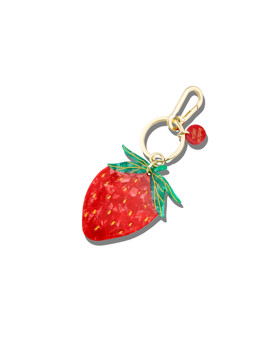 Hand-painted Strawberry Keychain