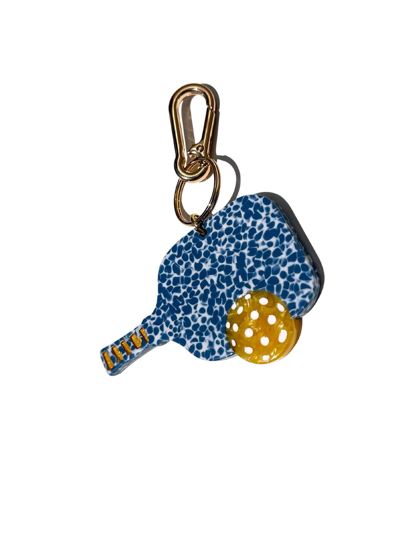 Hand-painted Pickleball Bag Charm & Keychain | Eco-Friendly