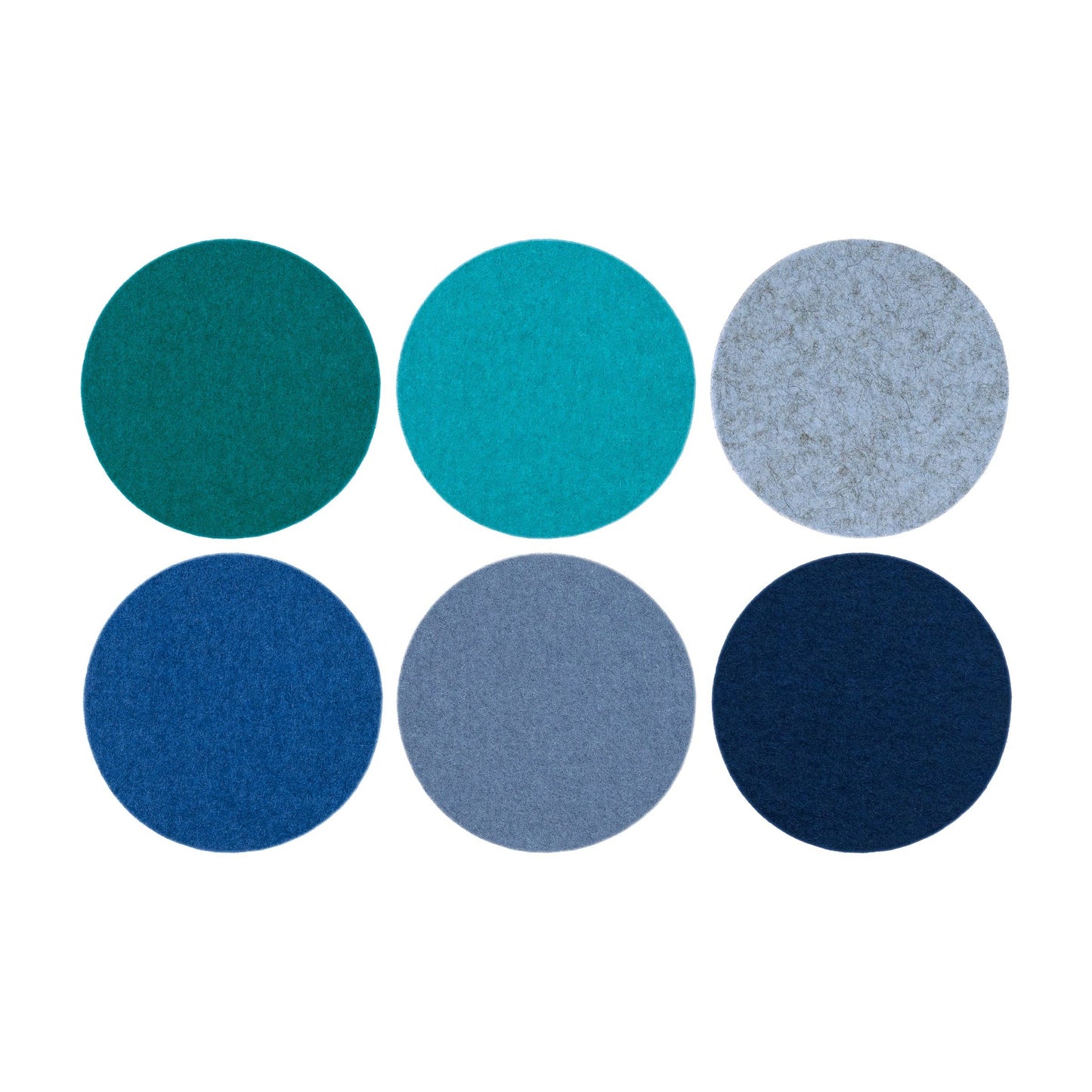 Bierfilzl Merino Wool Felt Round Coaster Multi 6 Pack: Ocean