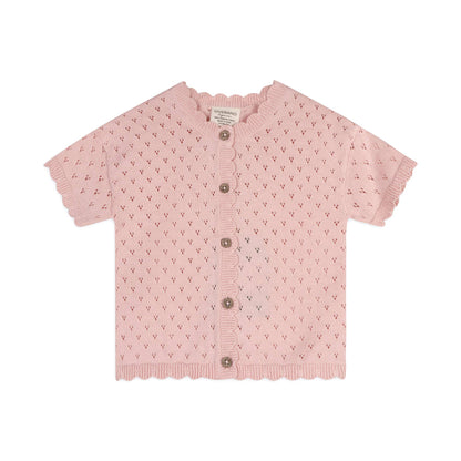 Emily Pointelle Baby Shirt & Shorts Set (Organic Cotton): Baby Pink / 6-12M