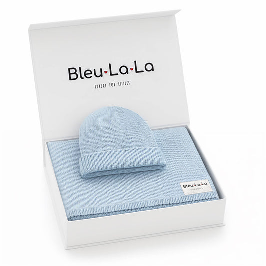 Blanket + Hat Boxed Gift Set: Sky Blue