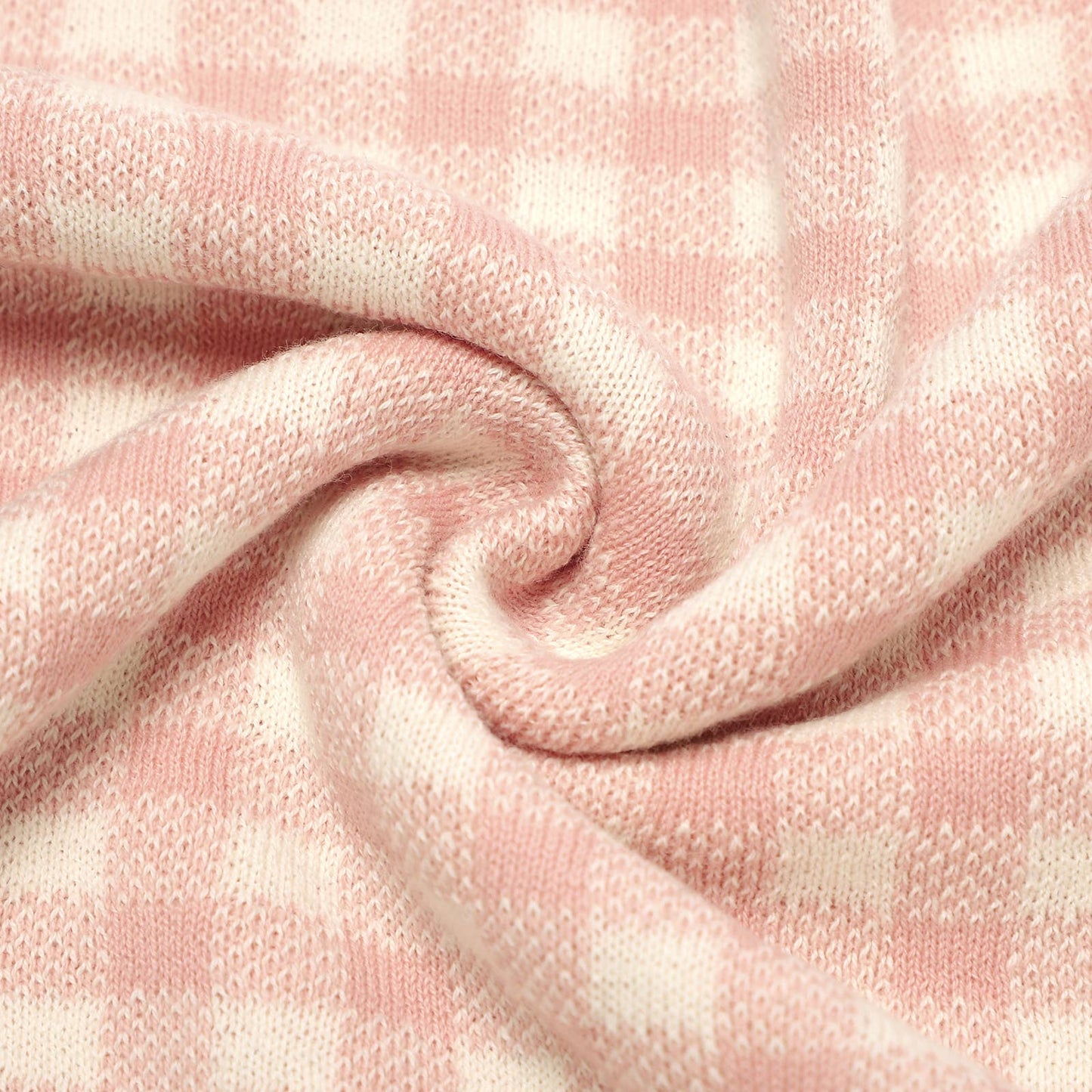 100% Luxury Cotton Swaddle Receiving Baby Blanket - Plaid: Beige