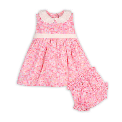 Mavis Baby Dress+Bloomer ( Pink Floral / 6-12M