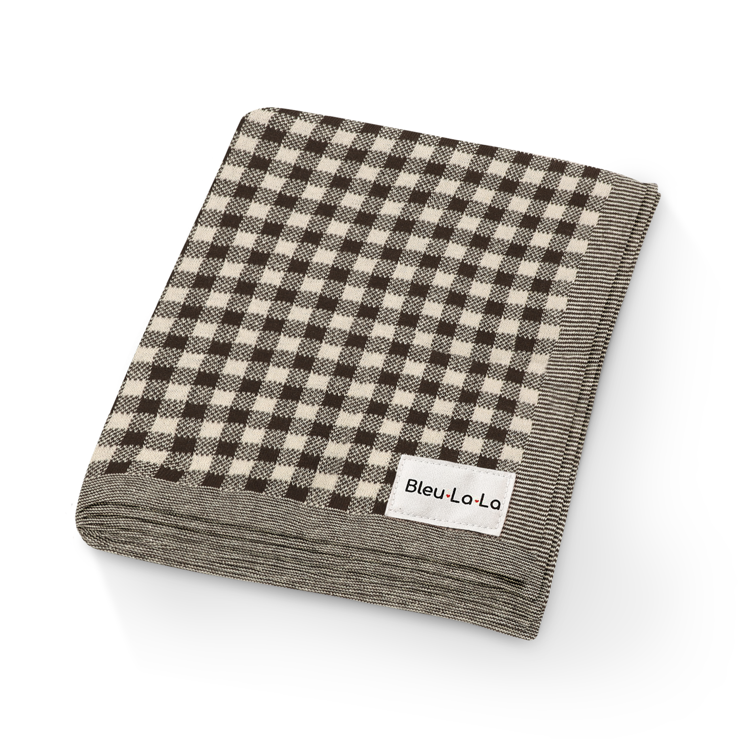 100% Luxury Cotton Swaddle Receiving Baby Blanket - Plaid: Beige