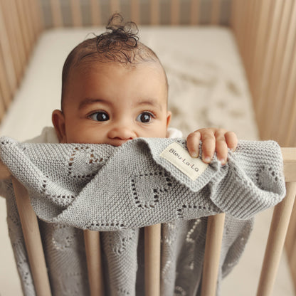 Baby Blanket - Heart: Grey