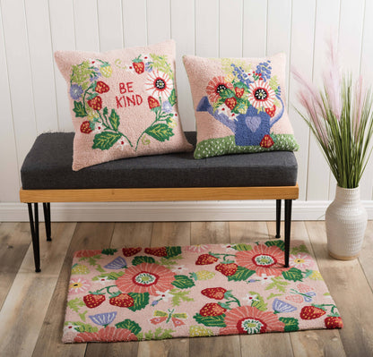 Strawberry Garden Heart Hook Pillow