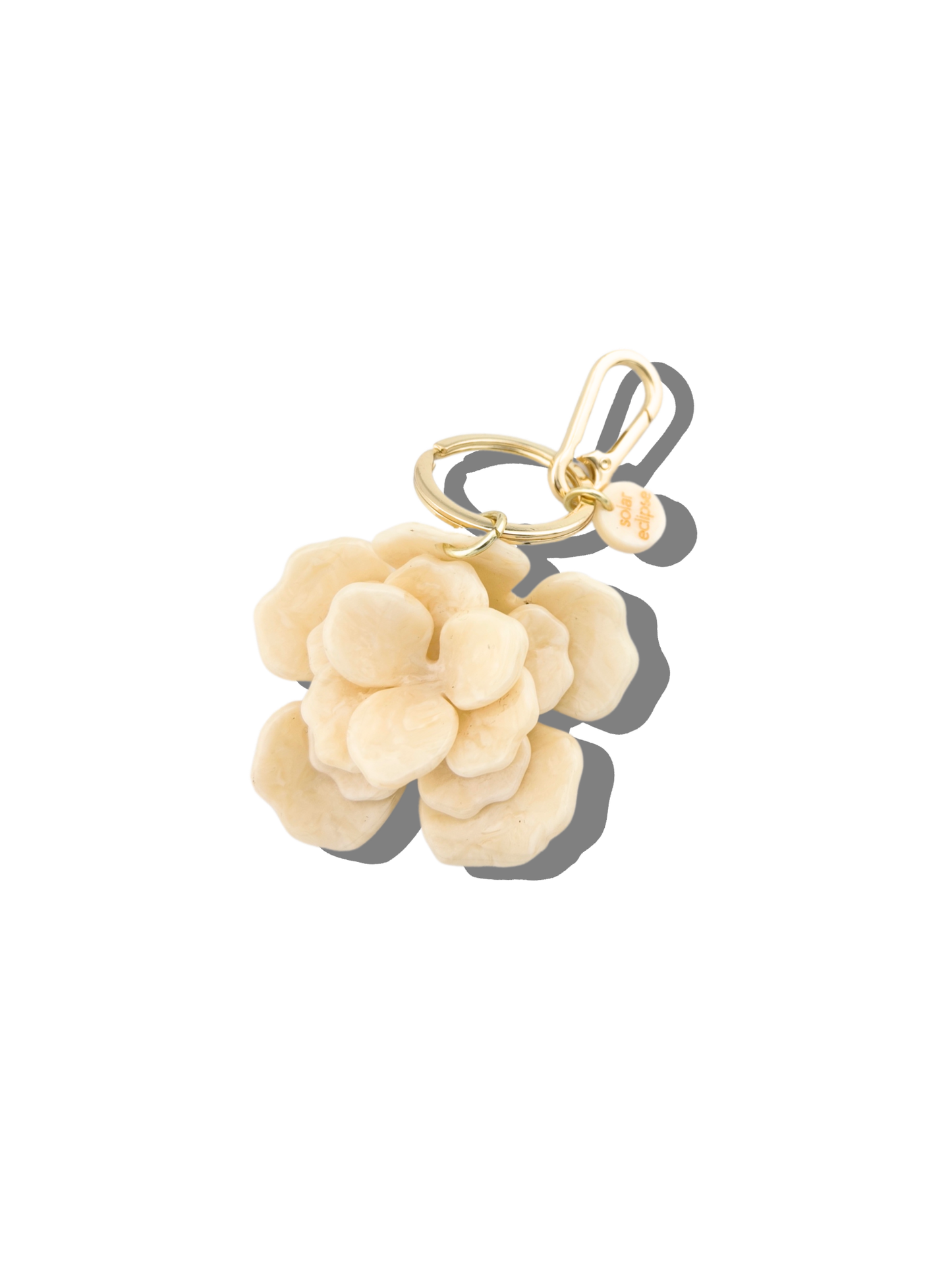 Handmade Origami Gardenia Flower Bag Charm + Keychain: Pink