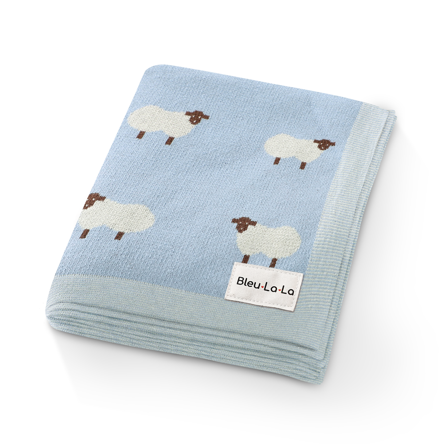 100% Luxury Cotton Swaddle Receiving Baby Blanket - Sheep: Grey