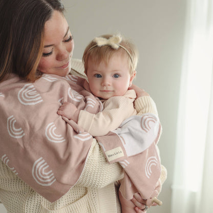 Receiving Baby Blanket - Rainbow: Pink