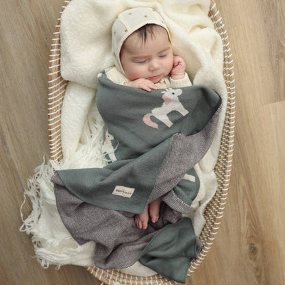 100% Luxury Cotton Swaddle Receiving Baby Blanket - Unicorn: Sage