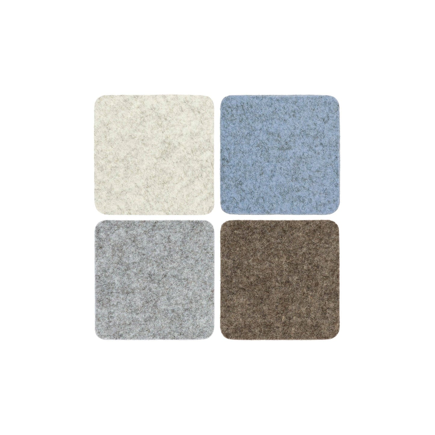 Bierfilzl Merino Wool Felt Square Coaster Multi 4 Pack: Cobblestone