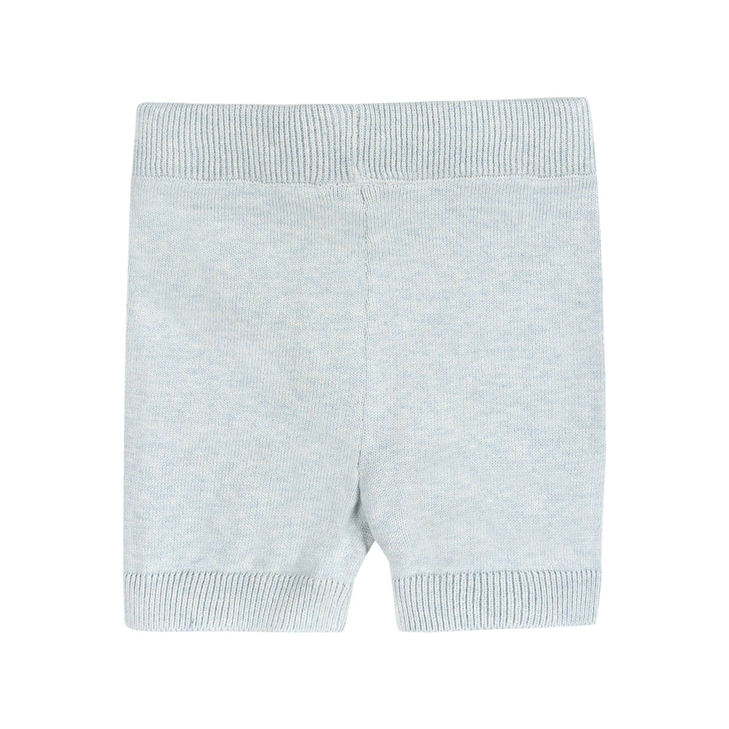 Miles Wave Textured Baby Shirt & Shorts Set (Organic Cotton): Blue Heather / 12-18M