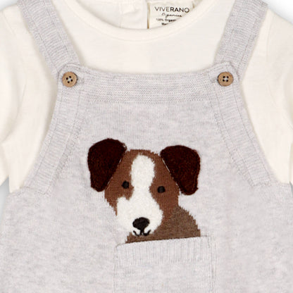 Puppy Dog Overall Grey 3-6M