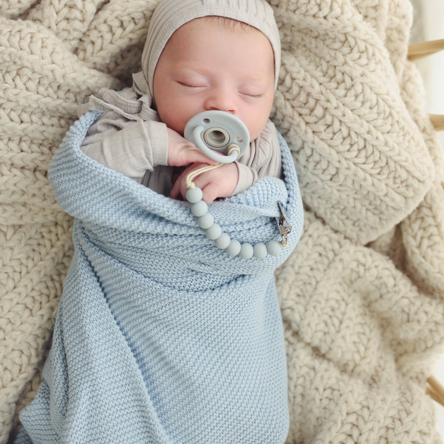 100% Organic Luxury Cotton Swaddle Receiving Baby Blanket: Colbalt