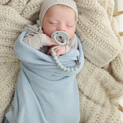 100% Organic Luxury Cotton Swaddle Receiving Baby Blanket: Colbalt