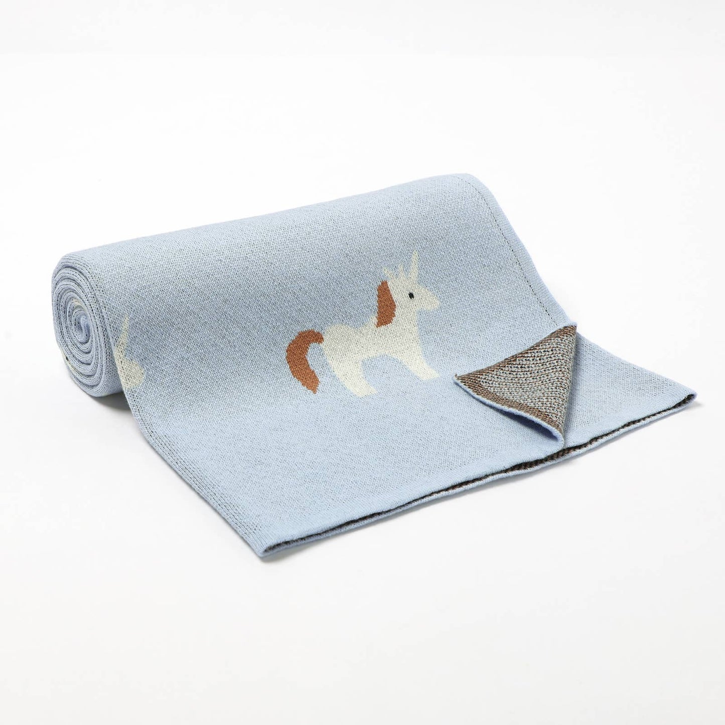 100% Luxury Cotton Swaddle Receiving Baby Blanket - Unicorn: Sage