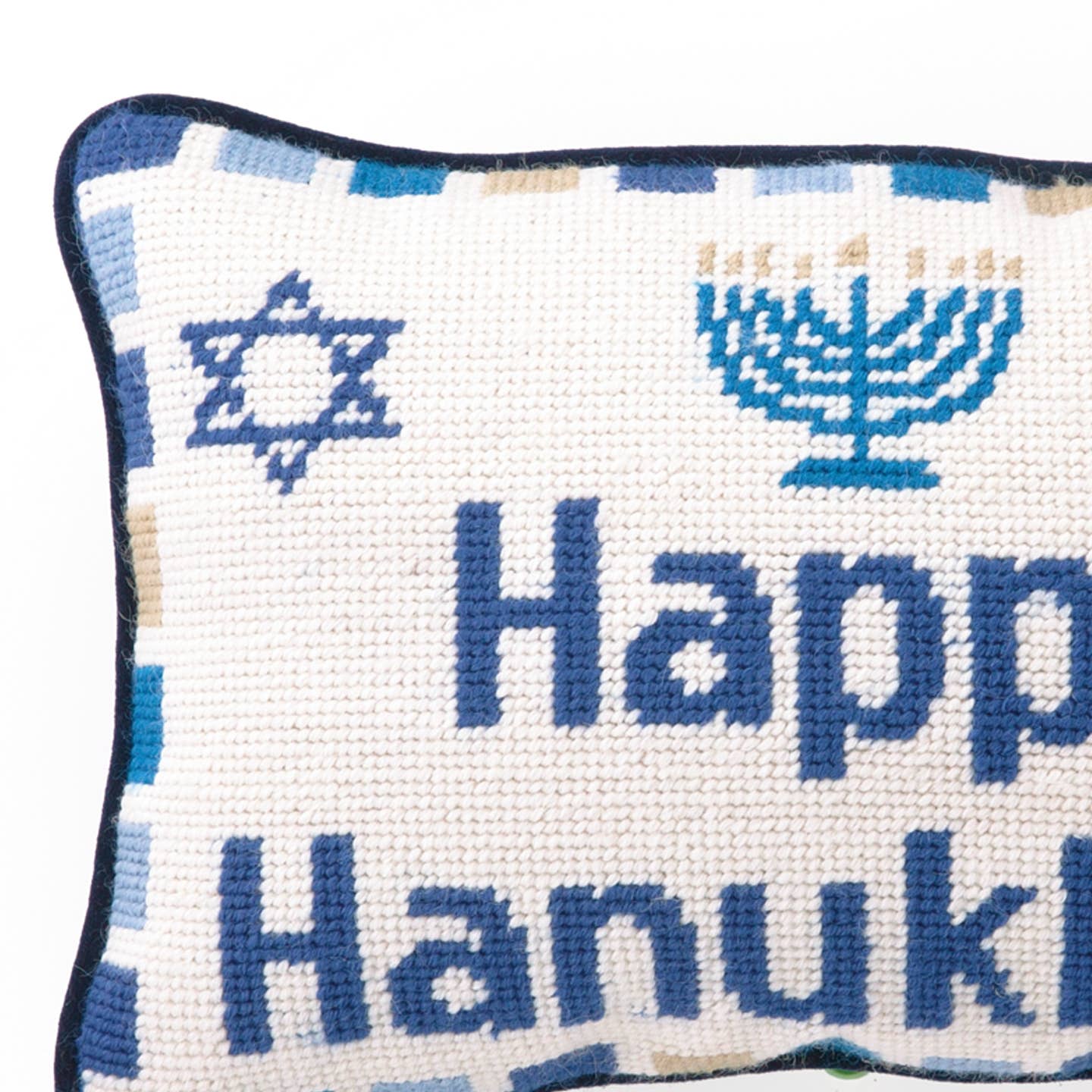 Happy Hanukkah Needlepoint Pillow