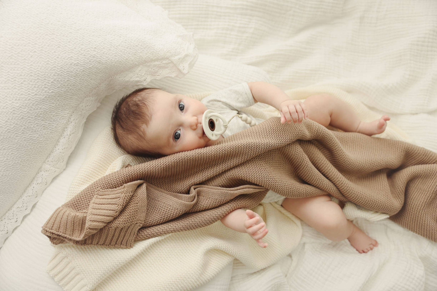 100% Organic Luxury Cotton Swaddle Receiving Baby Blanket: Colbalt