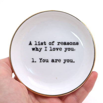 Reasons I Love You Ring Dish,with 22K Gold, ring holder