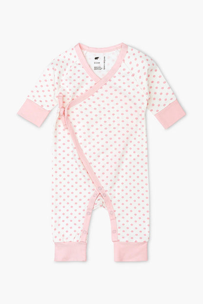 Kimono Tie Light Pink Polka Dots / 6-9m