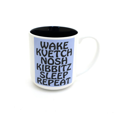 MUG Wake Kvetch Nosh Funny Jewish, Judaica by Lorrie Veasey