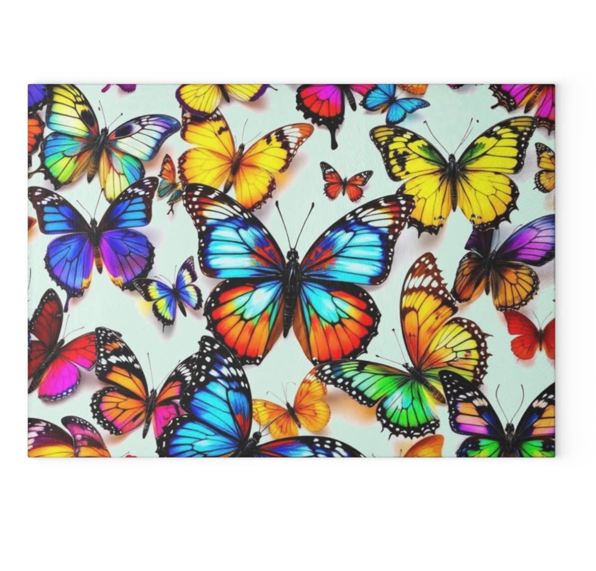 Butterfly Art  Cutting Board Charcuterie Board  