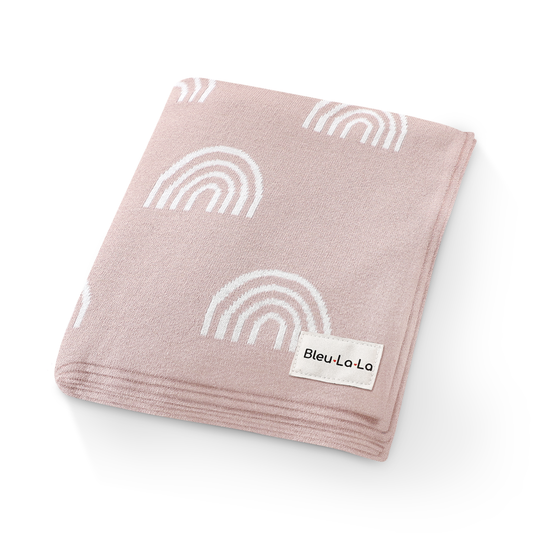 Receiving Baby Blanket - Rainbow: Pink